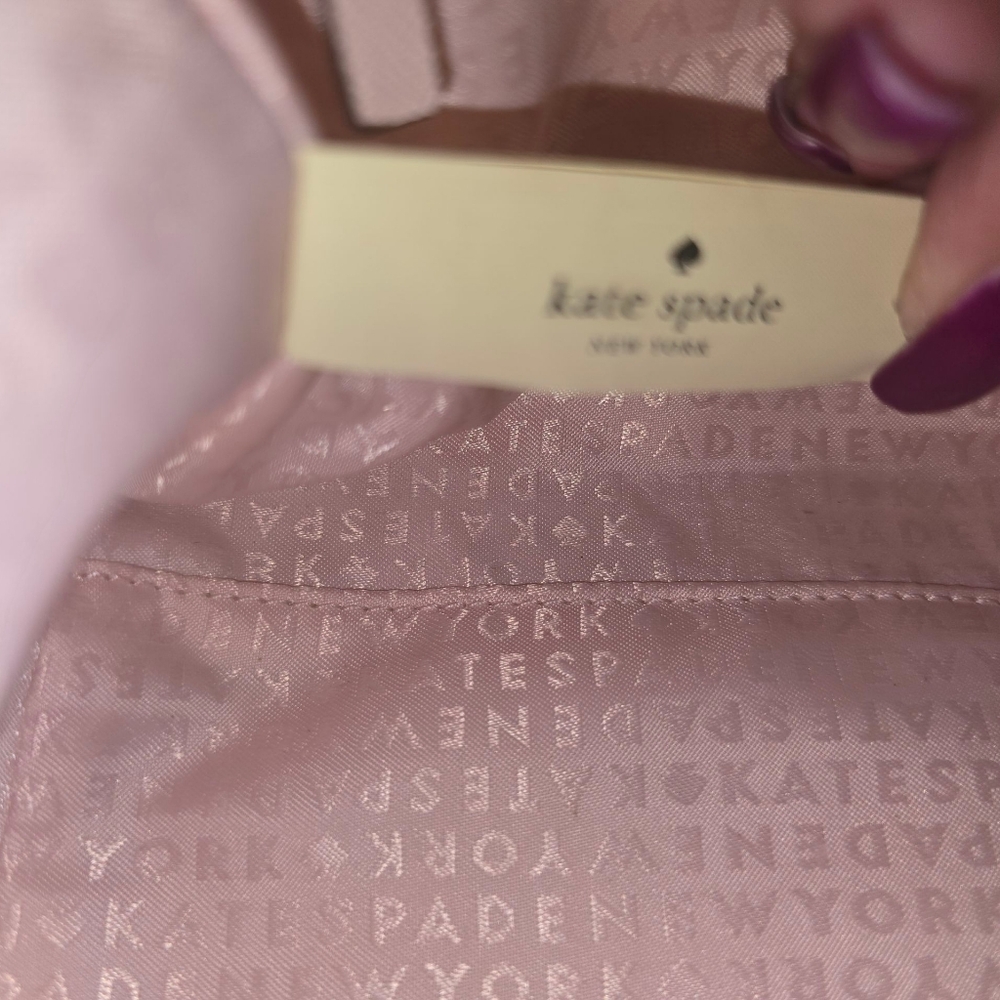 Kate Spade Light Pink Tote with Floral Bow EUC UNBRANDED DUSTY - Picture 13 of 16